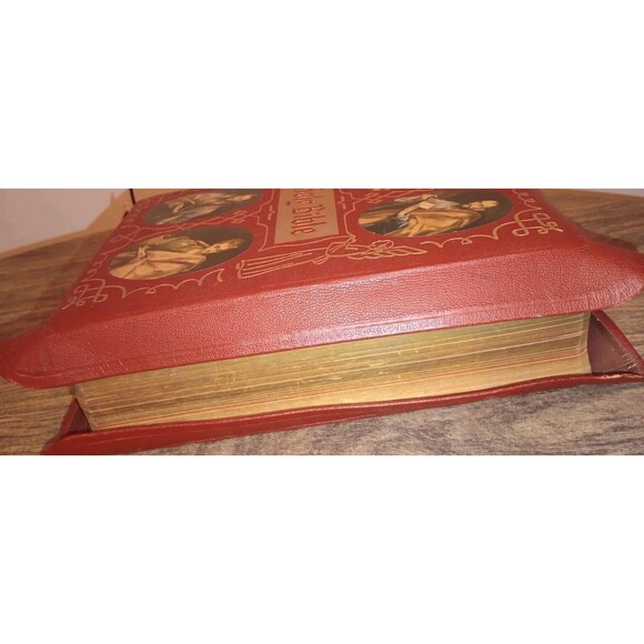 The Holy Bible Illustrated 1955 Catholic Red Christmas Gift w/Bookmark READ PLZ - Picture 11 of 16